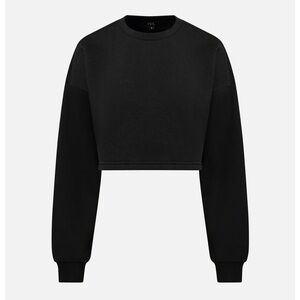 IVL Collective Cropped Crewneck Sweatshirt - Jet black size xs NWT